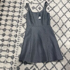Theory Black and White Textured Mini Dress